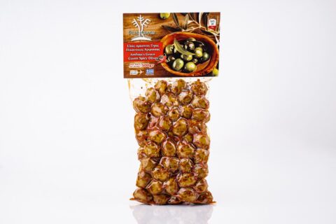 MĂSLINE VERZI AMFISSA PICANTE, 500 GR