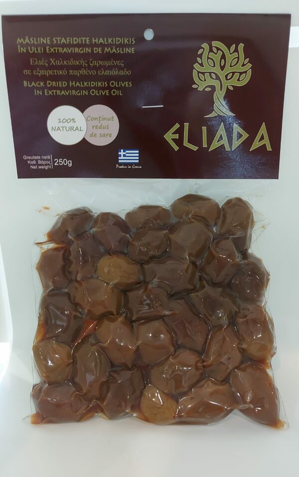 Ulei de masline - Eliada- Măsline stafidite din Halkidiki in ulei extravirgin, 250 g
