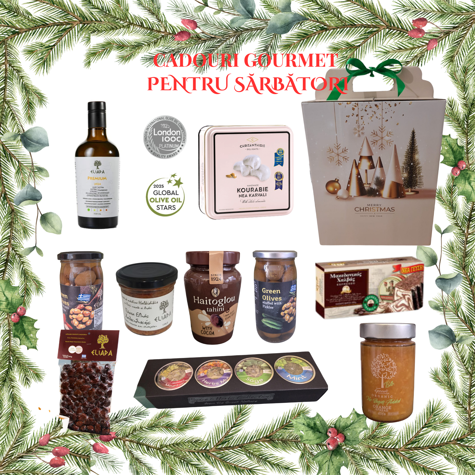 Cutie festiva cu 10 produse gourmet